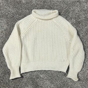 White fuzzy turtle neck sweater♥️